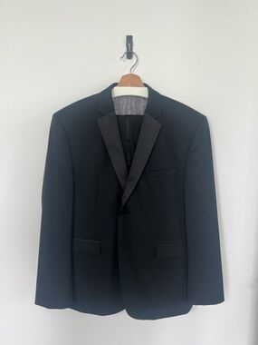 Original Penguin Black Tuxedo Style Suit 44S with 37x30 Pants